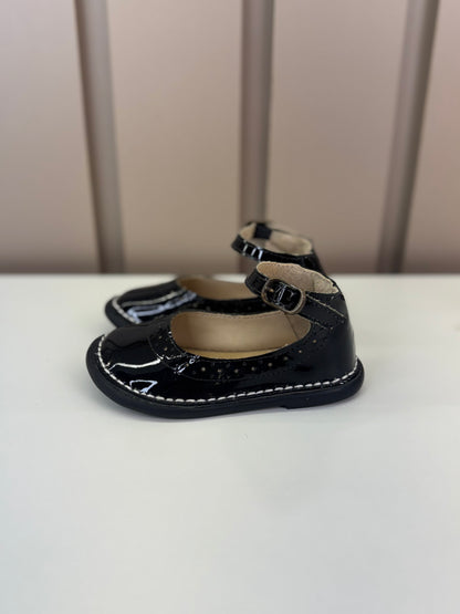 Sapato Infantil Patinete Verniz Noir - Petit Cheval