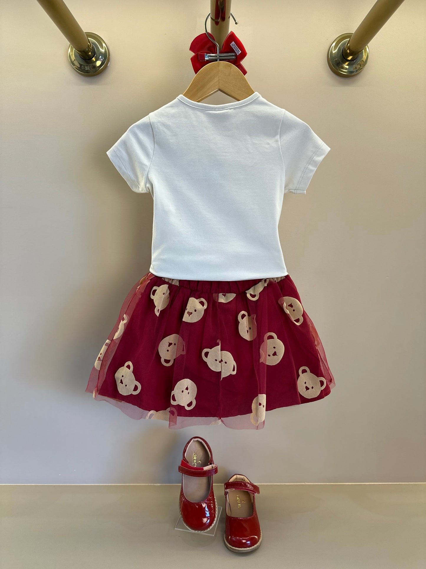 Conjunto Infantil Blusa  New Real Ursa e Saia de Tule Ursas - Momi