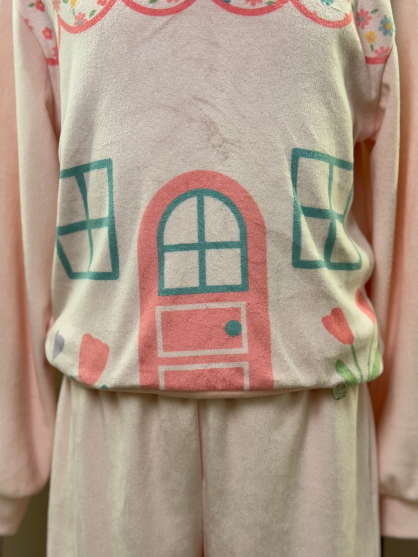 Conjunto Infantil Casaco e Calça Plush Casinha Floral - Mon Sucré