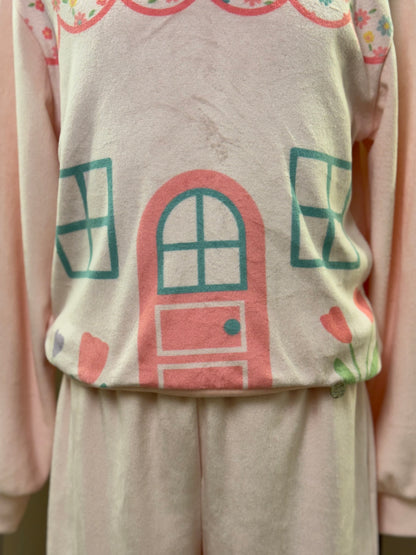 Conjunto Infantil Casaco e Calça Plush Casinha Floral - Mon Sucré