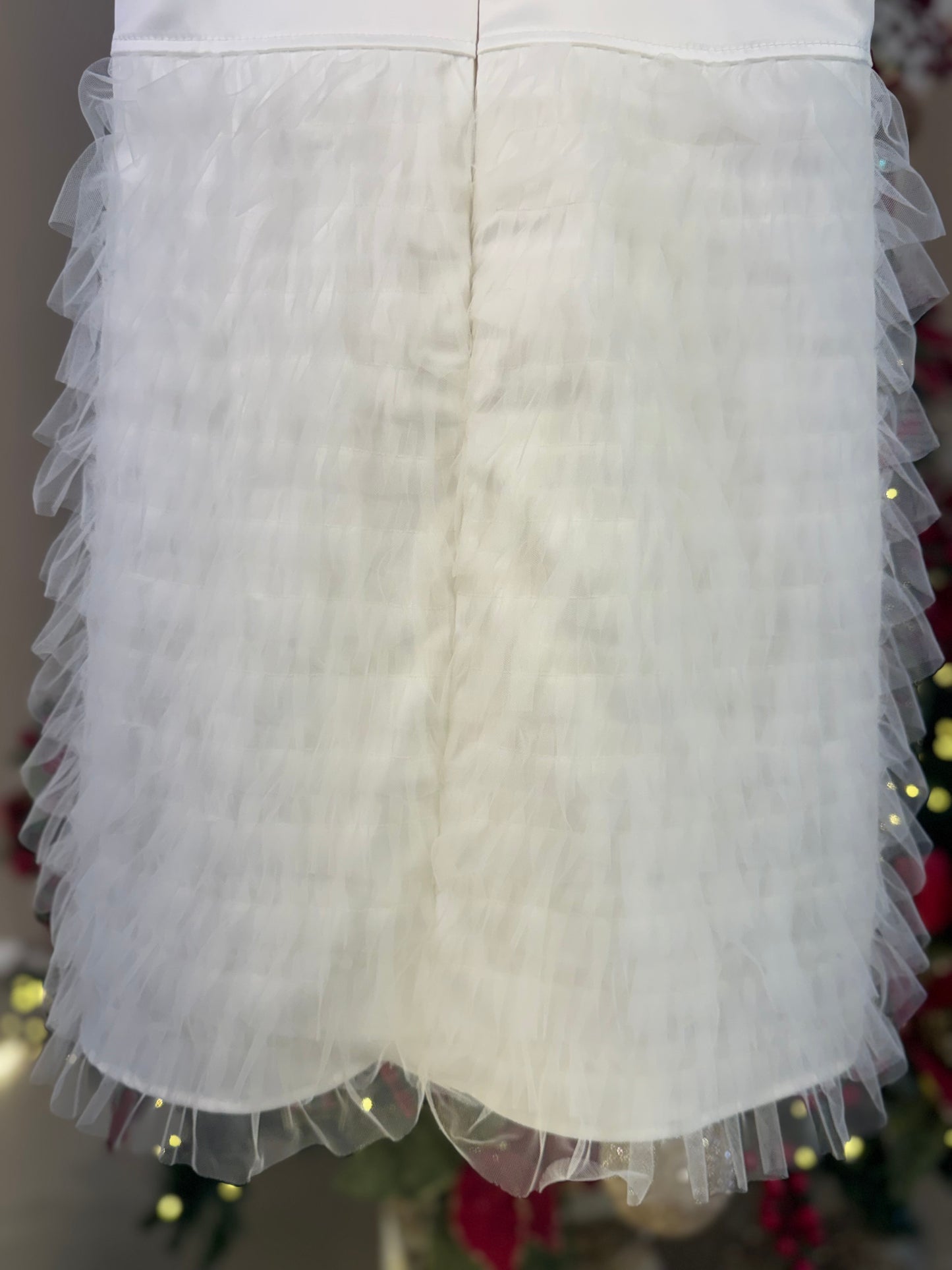 Vestido Infantil Festa Pérolas Tule Frufru Branco - Pituchinhus