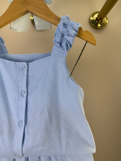 Conjunto Infantil Blusa Linho Bordada Flores e Shorts Bordado Flores - Petit Cherie