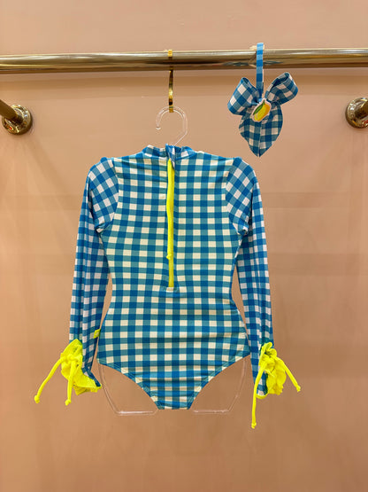 Body Infantil Aline Est. Vichy Limão - Siri Kids