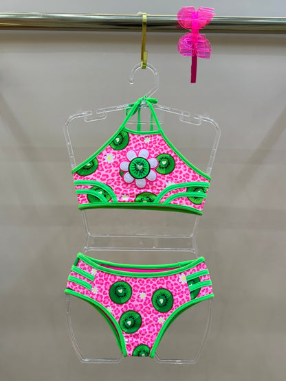 Biquíni Infantil Cropped Julia Aplic Est Kiwi - Siri Kids