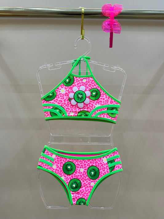 Biquíni Infantil Cropped Julia Aplic Est Kiwi - Siri Kids