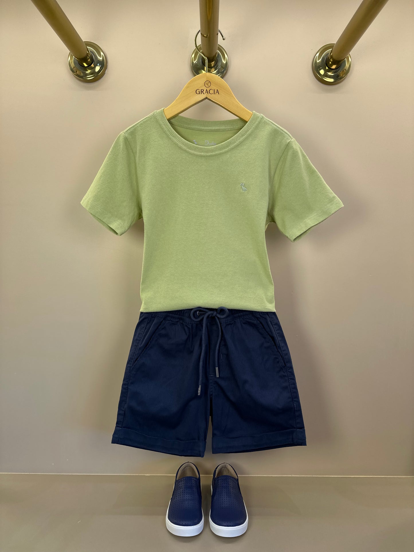 Camiseta Infantil Básica Algodão MC Verde - Dudes