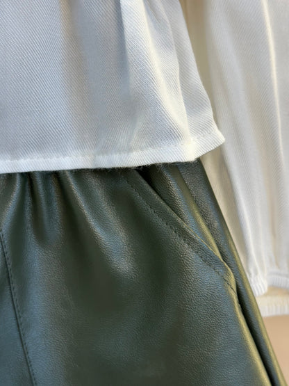 Conjunto Camisa Sobreposição e Shorts  Couro Tech Verde - Infantil
