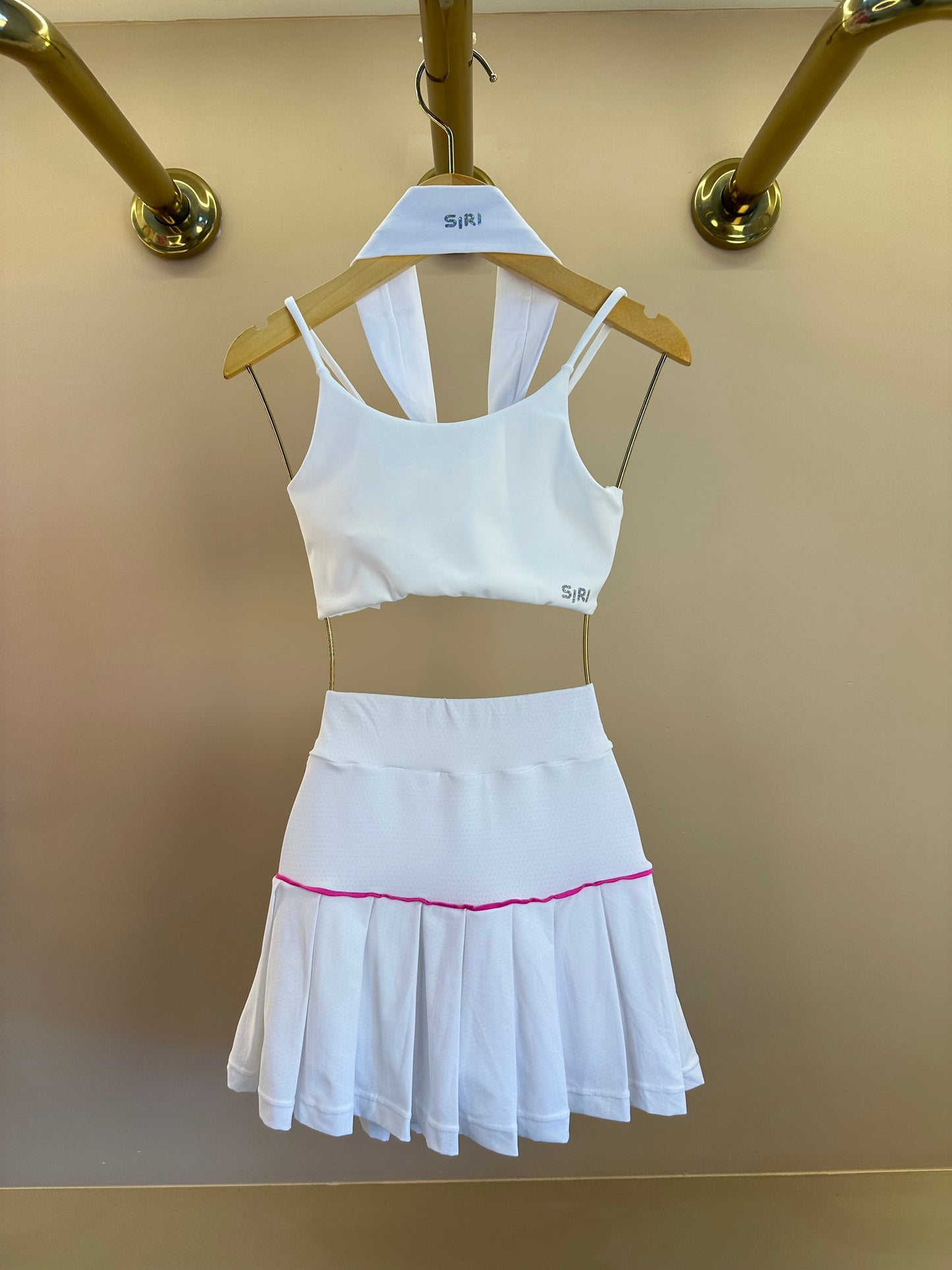 Conjunto Infantil Top Basic Six e Saia Fernanda Dry Badminton Branco - Siri Sport