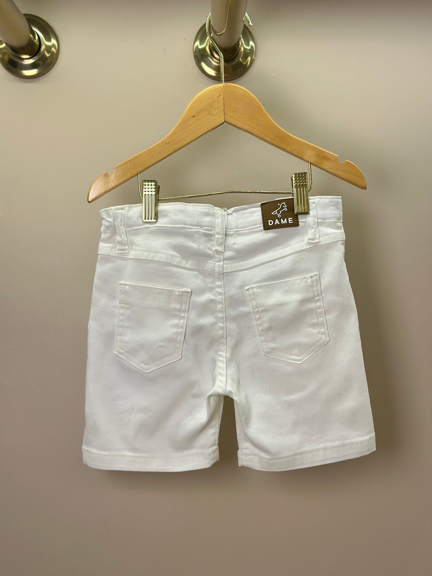 Bermuda Infantil Social Sarja Elastano Off White - Dame