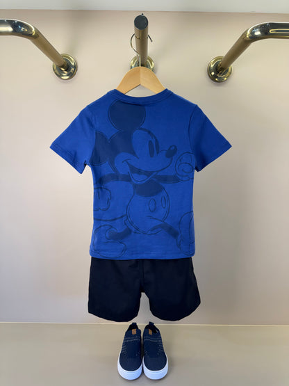 Conjunto Infantil T - Shirt Estampa Mickey Mouse e Bermuda Preta - Youccie