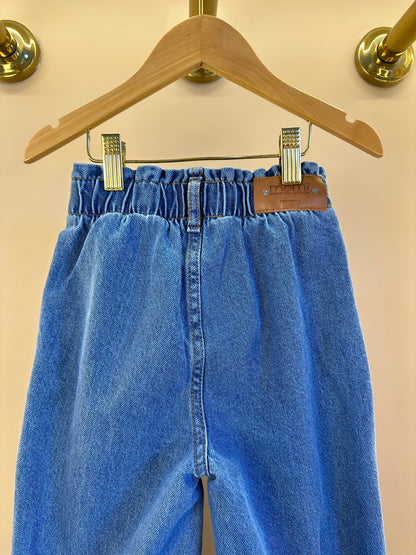 Calça Infantil Jeans Wide Leg Cós Alto Com Elástico - Momi