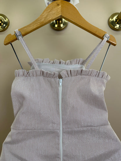 Vestido Infantil Festa Franzidos Bege - Petit Cherie