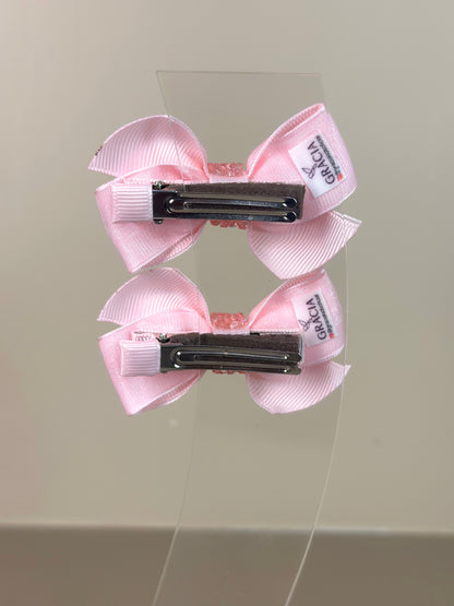 Laço Special Shine Organza Rosa Claro Parzinho P - Gracia