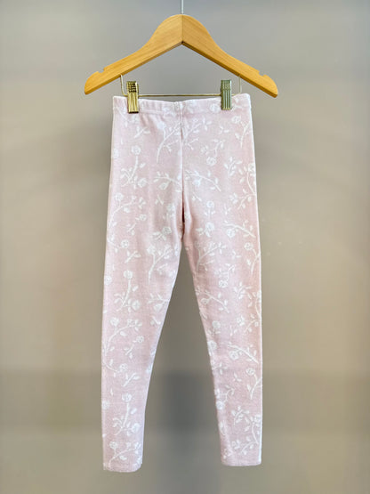 Legging Infantil Tricot Floral Rosa Mel - Pituchinhus