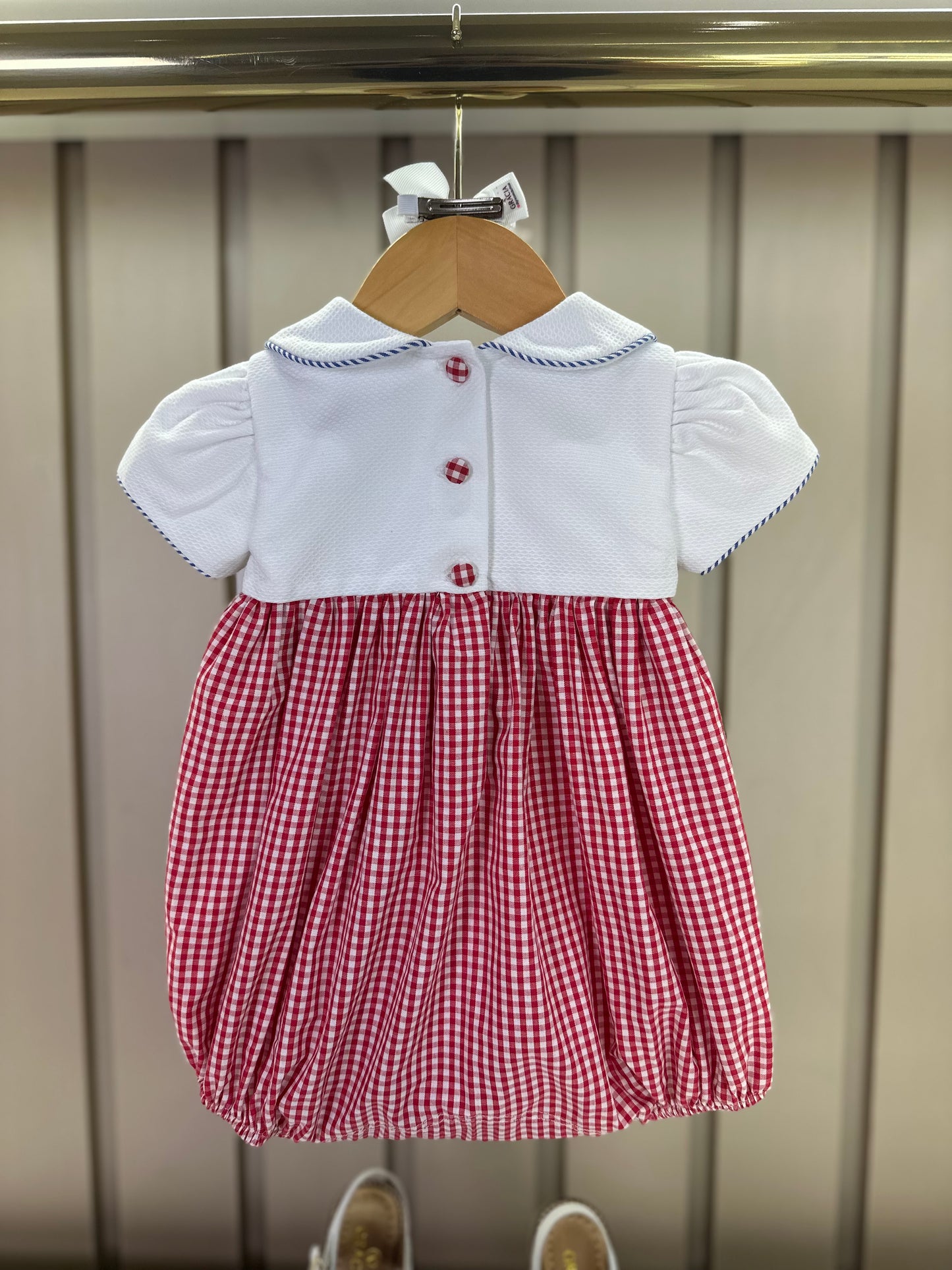 Pimpão Bebê Clássico Algodão Coraline Vichy Vermelho - Gracia