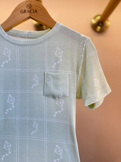 Pijama Infantil Comfy Blusa MC e Shorts Green Forest - Conforteca