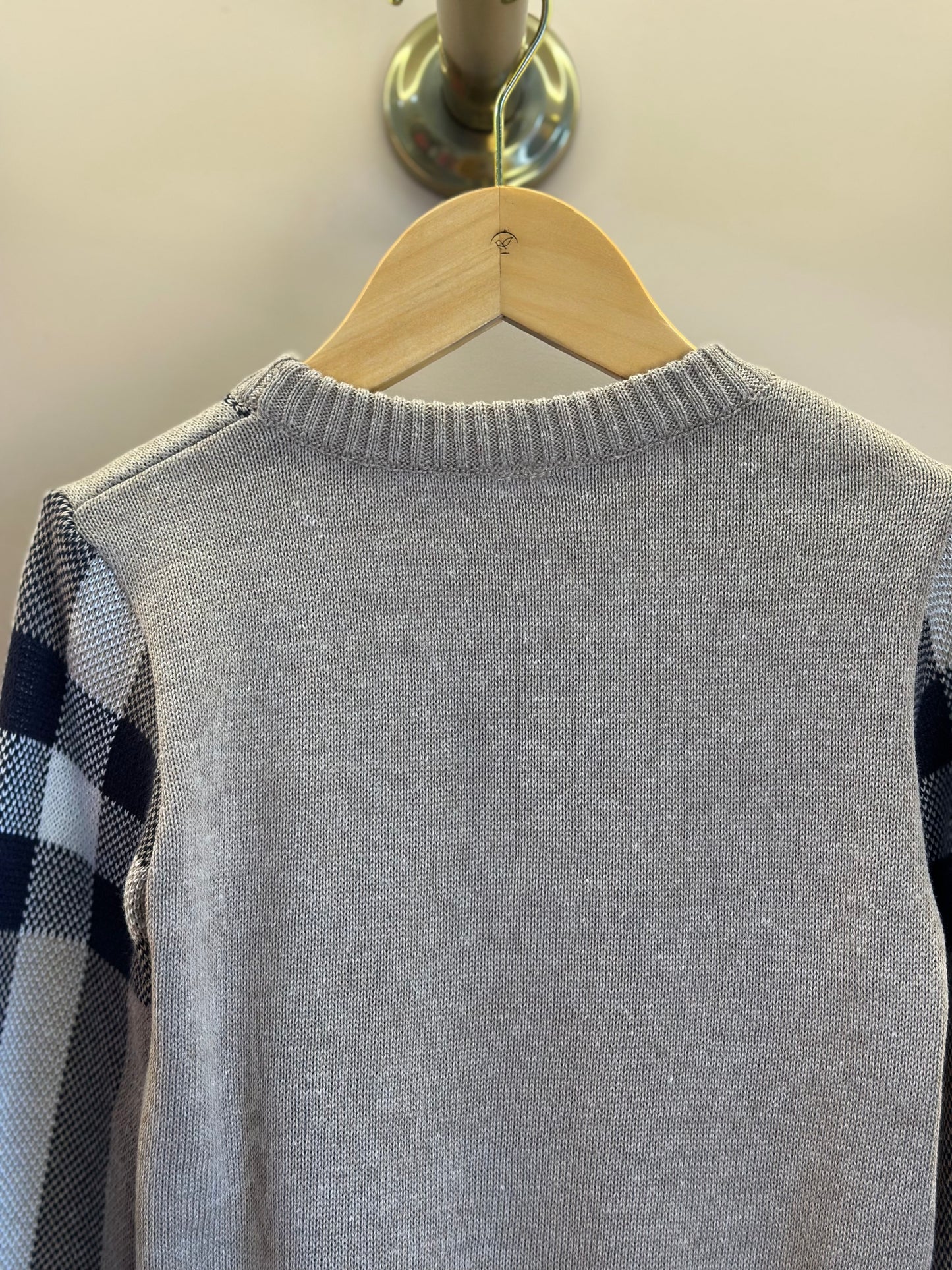 Blusa Bebê Tricot Clássico Jacquard Bege - Um Mais Um