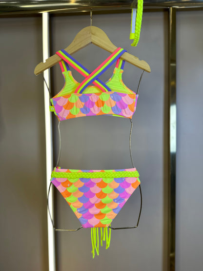 Biquíni Infantil Faixinha Fernanda Sereia Candy - Siri Kids