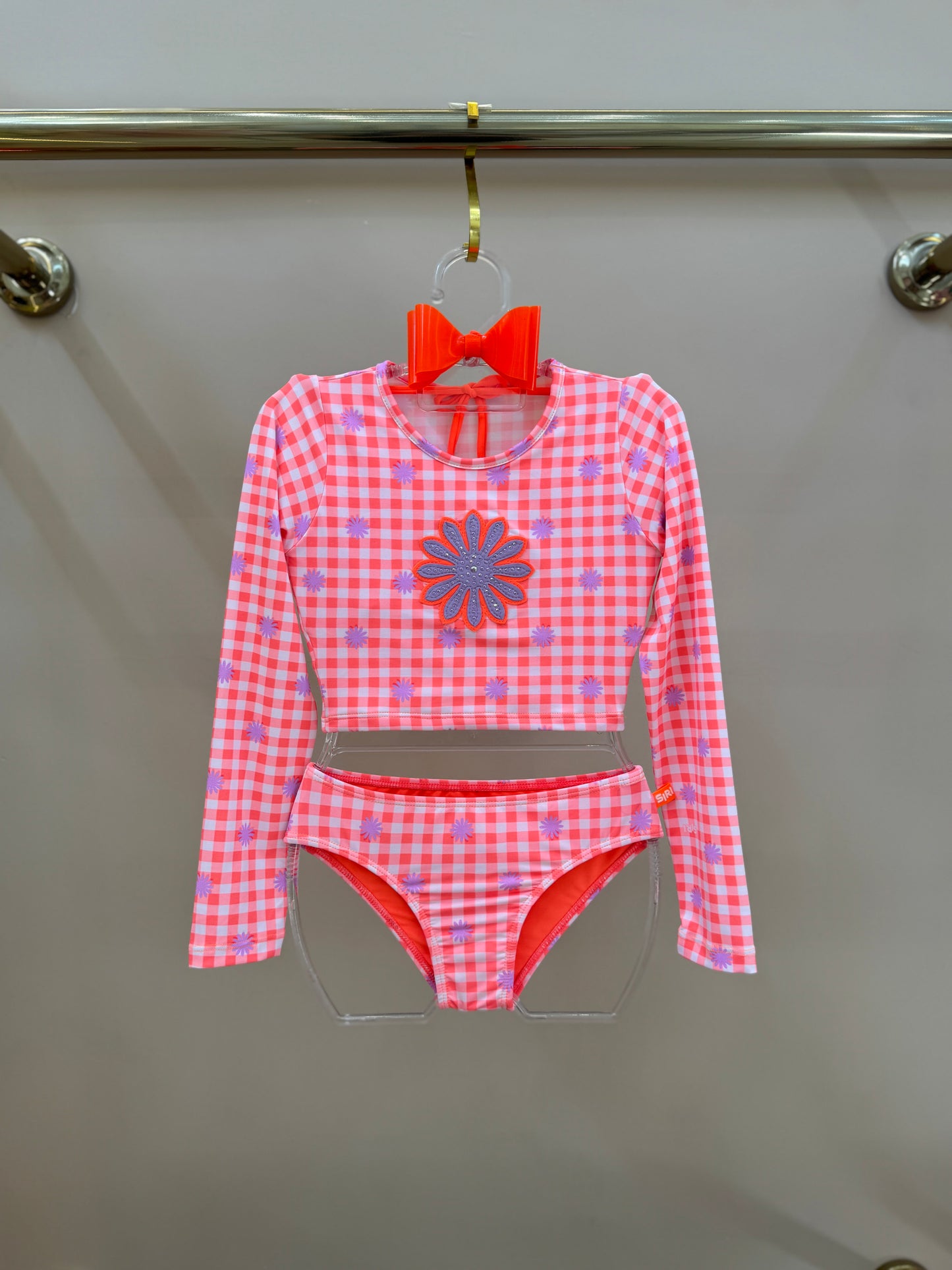 Biquíni Infantil Trio Cropped ML Lara Aplic Hot Est Piquenique - Siri Kids