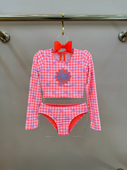 Biquíni Infantil Trio Cropped ML Lara Aplic Hot Est Piquenique - Siri Kids