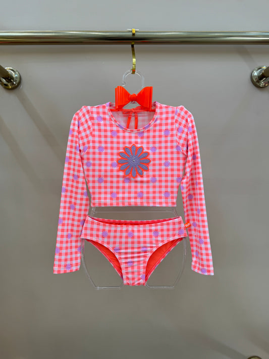 Biquíni Infantil Trio Cropped ML Lara Aplic Hot Est Piquenique - Siri Kids