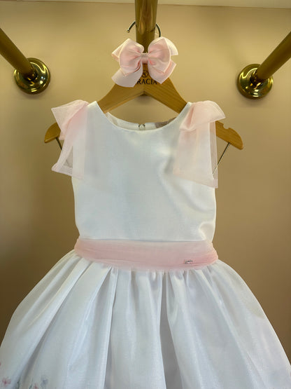 Vestido Infantil Floral com Laços nos Ombros - Petit Cherie