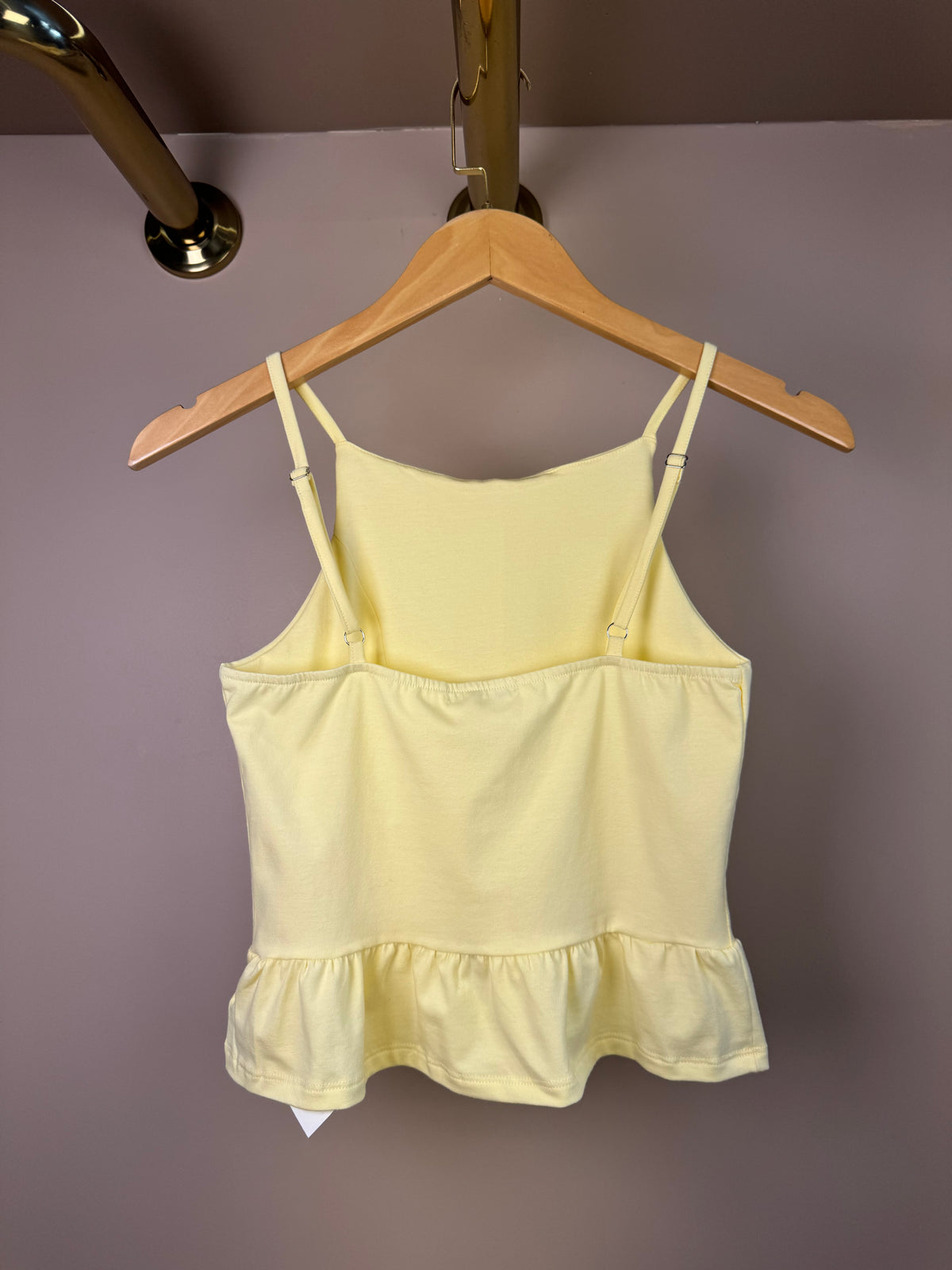 Blusa Teen Regata Amarela Com Babado - Vanilla Cream