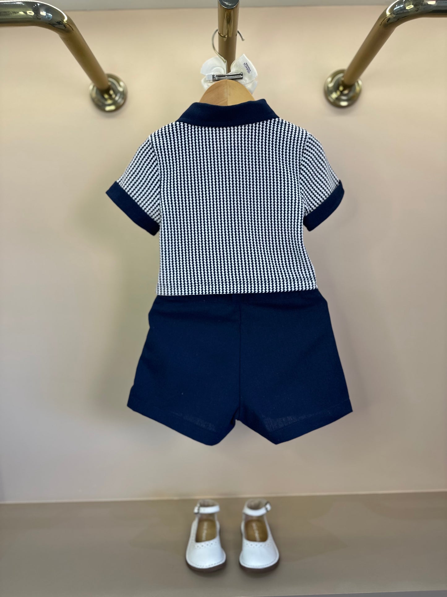 Conjunto Infantil Polo Navy e Shorts-saia Marinho - Luluzinha
