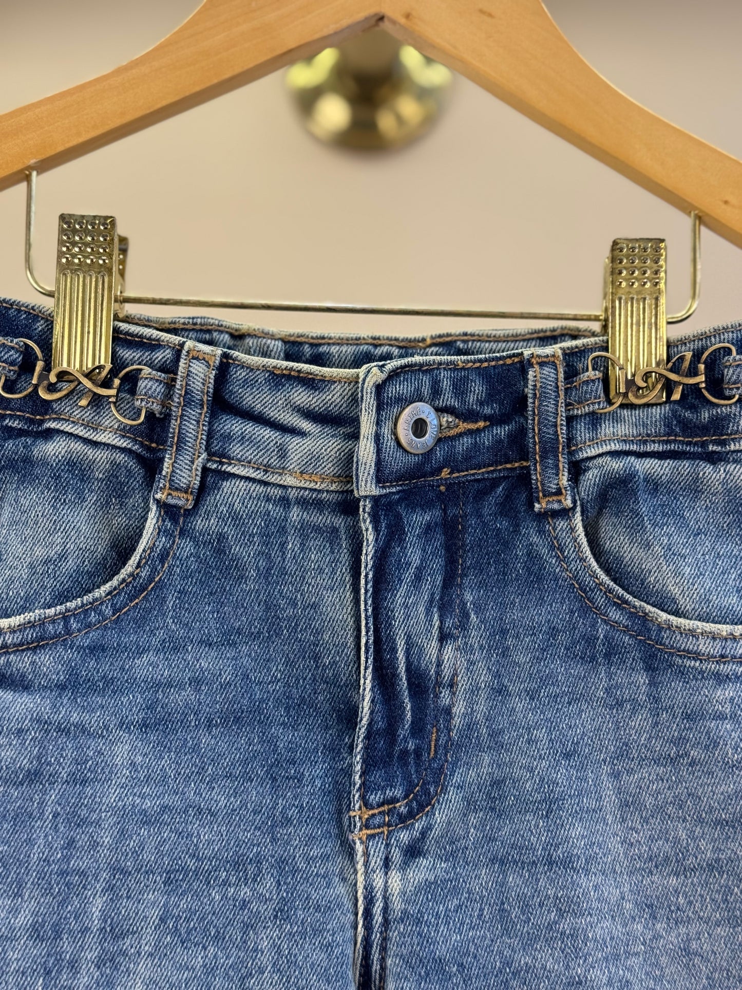 Calça Jeans Infantil Barra Rendada - Animê