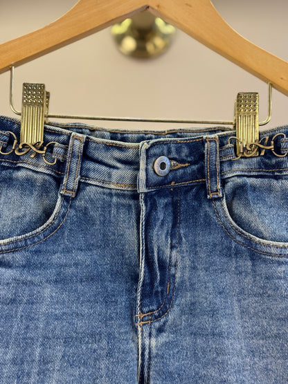 Calça Jeans Infantil Barra Rendada - Animê
