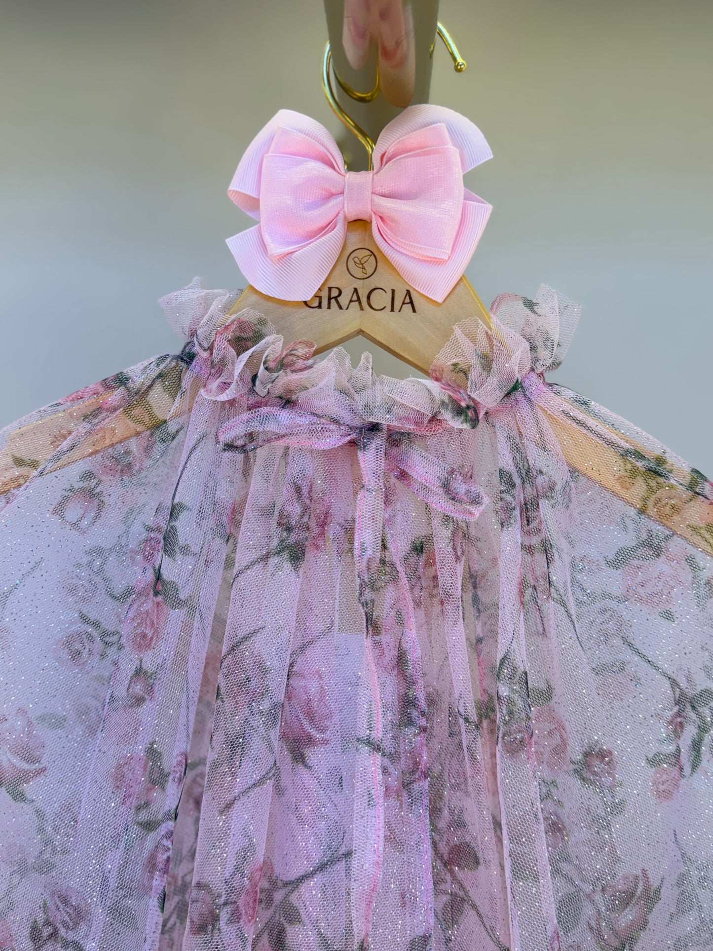 Capa Infantil Tule Glitter Rosa - Luluzinha
