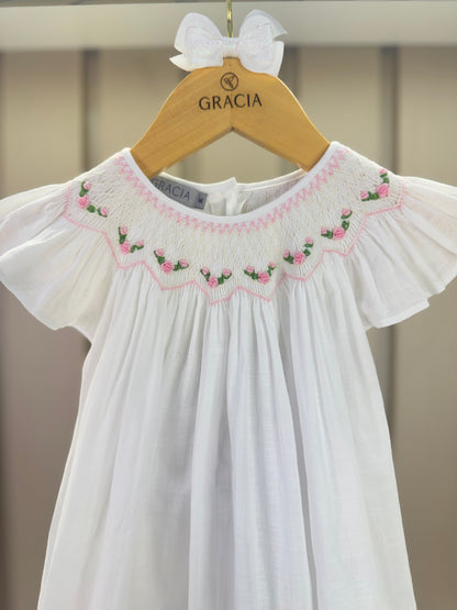 Batinha Bebê Algodão Bordado Serena Branca - Gracia