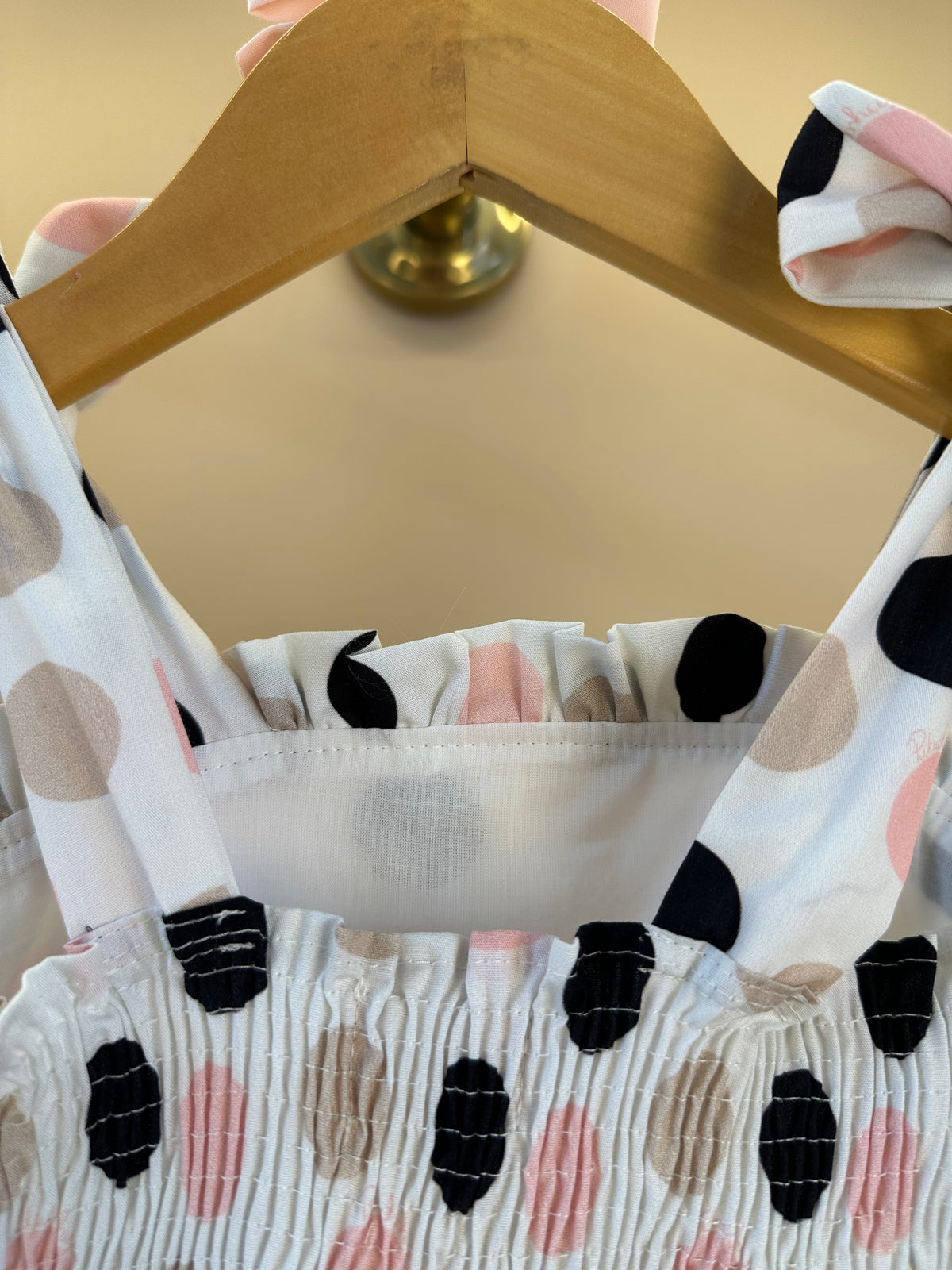 Vestido Infantil Algodão Com Babados e Poá Colorido
