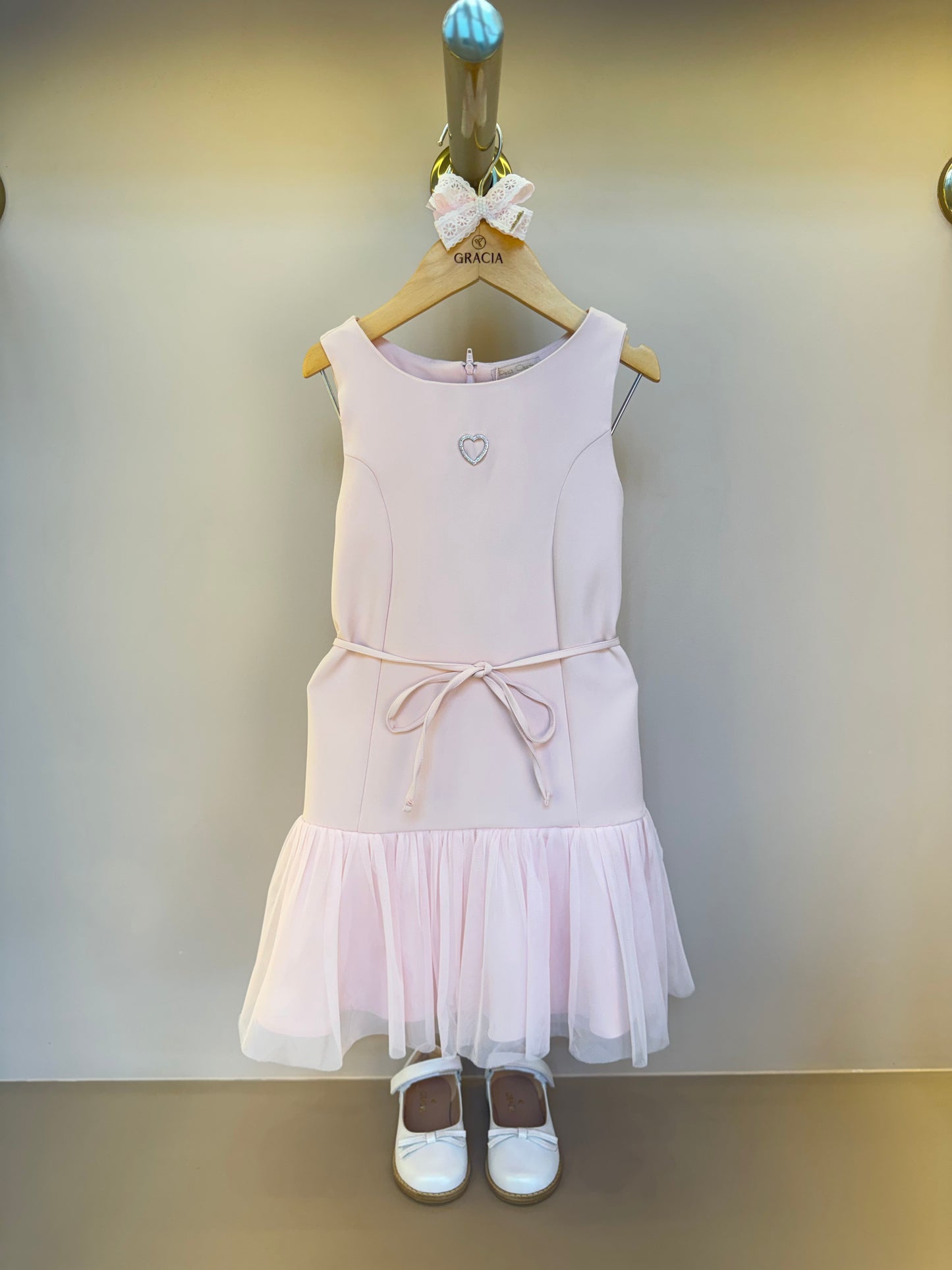 Vestido Infantil Afaiataria com Laço e Tule - Petit Cherie