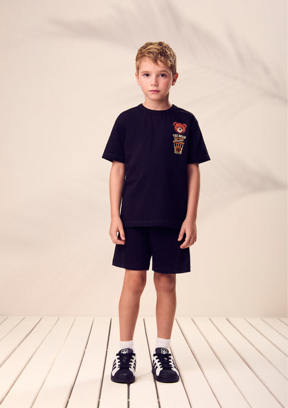 Conjunto Infantil T- Shirt Estampa Bear League e Bermuda - Youccie - Pré Venda