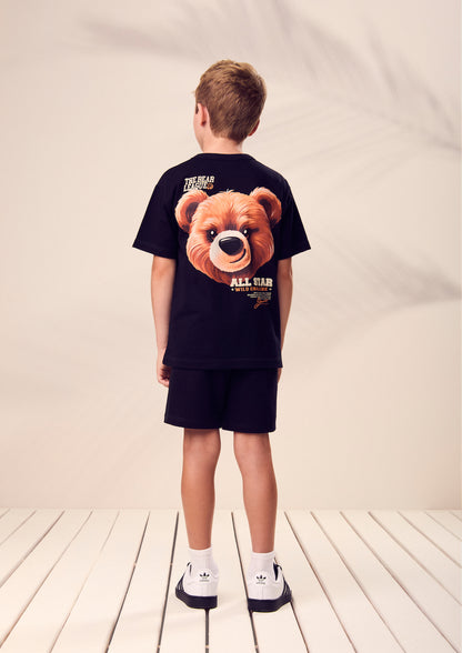Conjunto Infantil T- Shirt Estampa Bear League e Bermuda - Youccie - Pré Venda