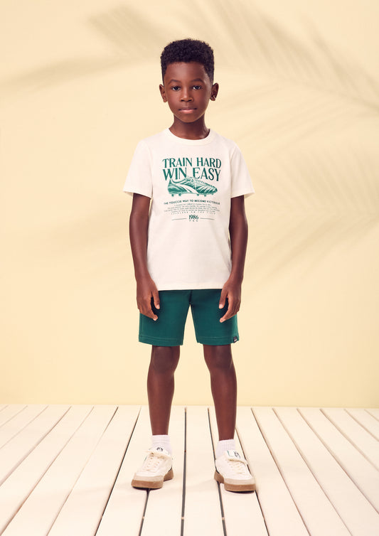 Conjunto Infantil T - Shirt Train Hard e Bermuda - Youccie