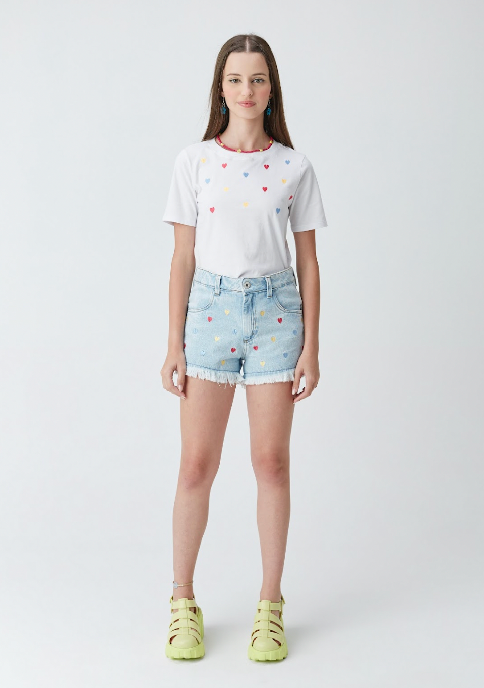 Shorts Jeans Corações Two In