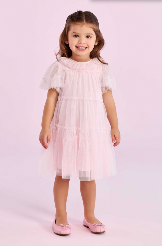 Vestido Infantil Trapézio Ballerine Pérolas - Petit Cherie PRÉ-VENDA