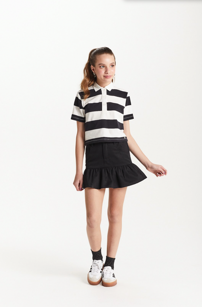 Conjunto Teen Blusa Gola Polo e Saia Balonê  - Two In