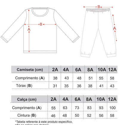 Pijama Infantil Comfy Blusa ML e Calça Sky Off White - Conforteca