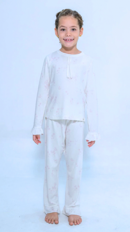Pijama Infantil Comfy Blusa ML e Calça Butterfly Off White - Conforteca