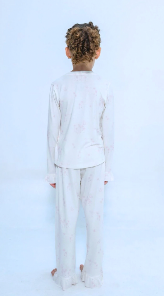 Pijama Infantil Comfy Blusa ML e Calça Butterfly Off White - Conforteca
