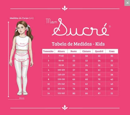 Conjunto Infantil Blusa Flor Tule e Legging - Mon Sucre