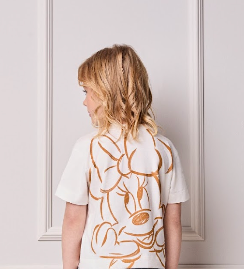 Conjunto Infantil Blusa Minnie Paisley Dourada e Calça Sarja Animal Print - Animê PRÉ-VENDA