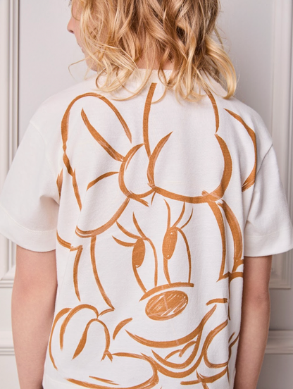 Conjunto Infantil Blusa Minnie Paisley Dourada e Calça Sarja Animal Print - Animê PRÉ-VENDA