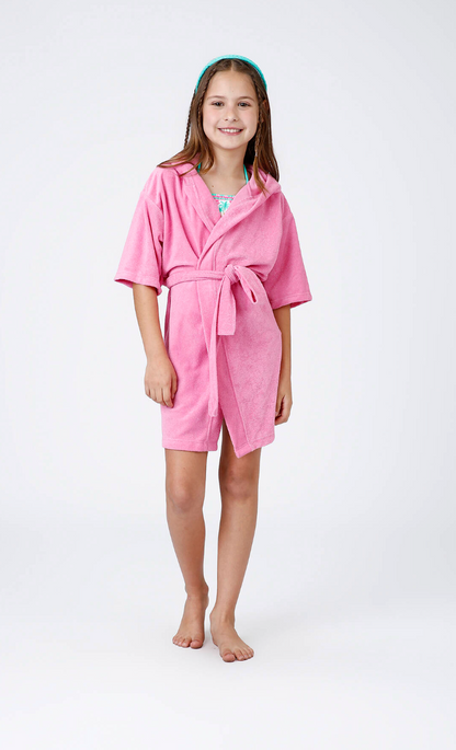 Roupão Infantil Amarração Rosa Claro - Siri Kids