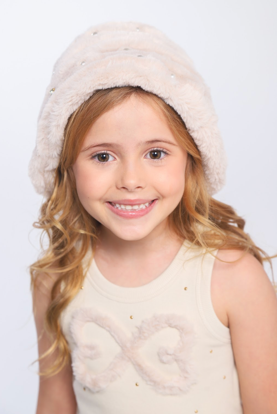 Conjunto Infantil Regata Infinito e Shorts Moletom Babadinho Strass Bege - Luluzinha