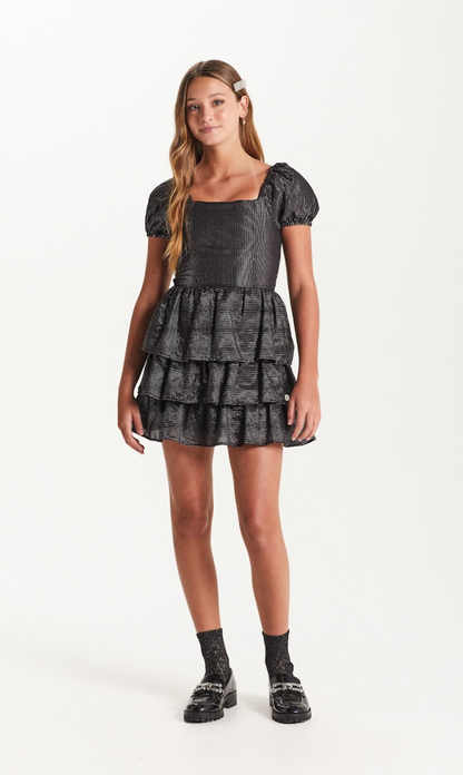 Conjunto Teen Blusa e Shorts Voil Lurex Preto - Two In