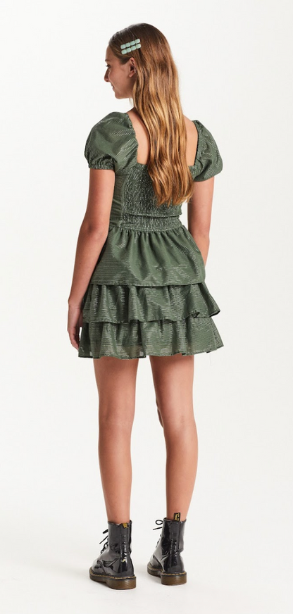 Conjunto Teen Blusa e Shorts Voil Lurex Verde Oliva - Two In